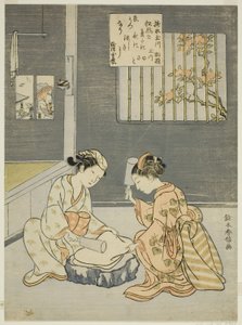 Jewel River cheio de pano, de uma série sem título de Six Jewel Rivers de Suzuki Harunobu