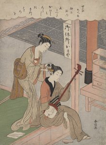 Penteando o cabelo, 1770., 1770. de Suzuki Harunobu