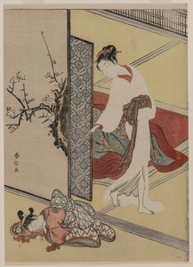 Cortesã e assistente de sono, final dos anos 1760. de Suzuki Harunobu