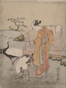 Tirar água salgada de Suzuki Harunobu