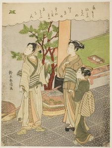 Libertando um pássaro capturado de Suzuki Harunobu