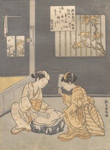 Fulling Cloth no Jewel River Kinuta no Tamagawa, ca. 1768., c. 1768. de Suzuki Harunobu