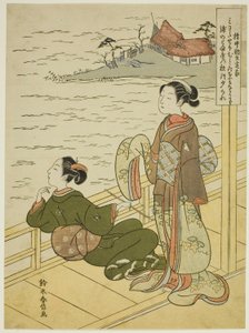 Gonchunagon Sadaie (Fujiwara no Teika), de uma série sem título de paródias dos Três Poemas da Noite de Suzuki Harunobu