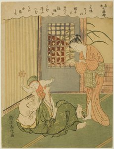 Hotei, da série "Sete Deuses da Boa Sorte na Vida Moderna (Tosei Shichi-fukujin)" de Suzuki Harunobu