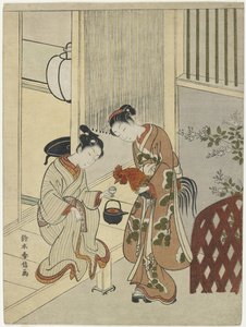 Os amantes de um galo com saquê, c. 1767