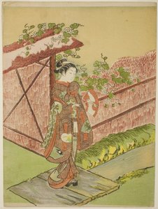 Meeting her Lover (paródia do capítulo Yugao de "Tale of Genji") de Suzuki Harunobu