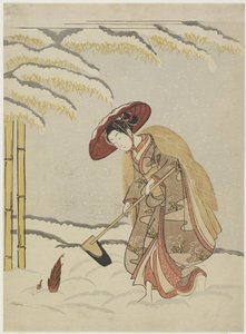 Mitate de Meng Zong, um dos vinte e quatro paradigmas da piedade filial, depois de 1765 de Suzuki Harunobu