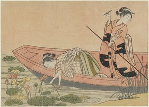 Mite de Zhou Maoshu, após 1765 (impressão em xilogravura a cores) de Suzuki Harunobu
