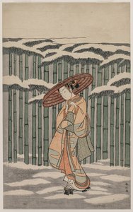 Passando o Bamboo Grove, 1868-1912. de Suzuki Harunobu