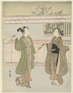 jogando peteca de Suzuki Harunobu