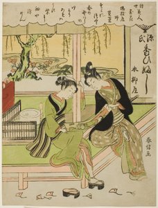 Sumirena: Temi stress de yojiya (filha de yojiya, Sumirena), da série Owers (Ukiyo Bijin Hana Yoshi)” de Suzuki Harunobu