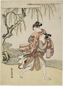 The Elopement (paródia do episódio de Akutagawa de "Tales of Ise") de Suzuki Harunobu
