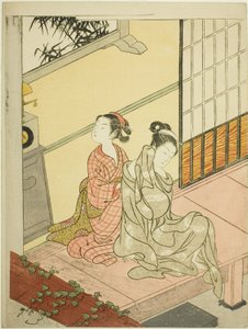 O Sino da Noite do Relógio (Tokei no bansho), da série "Eight Views of the Parlor (Zashiki hakkei)" de Suzuki Harunobu