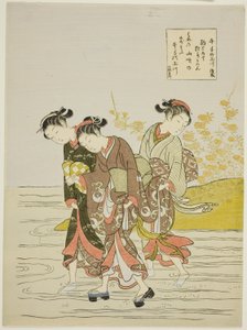 The Jewel River at Ide (Ide no Tamagawa), de uma série sem título de Six Jewel Rivers de Suzuki Harunobu