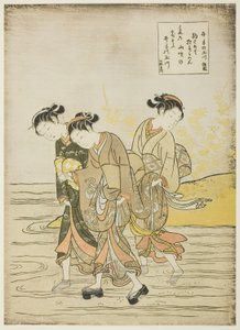 The Jewel River at Ide (Ide no Tamagawa), de uma série sem título de Six Jewel Rivers de Suzuki Harunobu