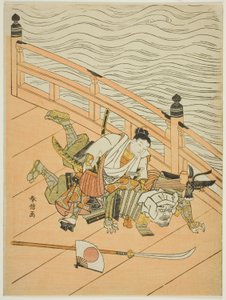 Ushiwakamaru Idea d Benkei Fighchin g Sound Ajuda mútua B razão de Suzuki Harunobu