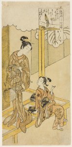 Visiting (Kayoi), from the series "The Seven Fashionable Aspects of Komachi (Furyu yatsushi nana Komachi)" de Suzuki Harunobu