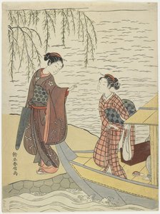 Mulheres desembarcando de um barco, c. 1767 de Suzuki Harunobu