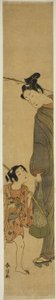 Jovem e menino voltando da pesca de Suzuki Harunobu