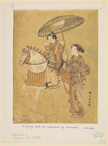Jovem nobre a cavalo de Suzuki Harunobu