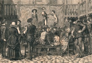 Uma peça em um estaleiro de Londres, na época da rainha Elizabeth, c1873.