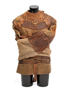 Camisa-força de propriedade de Harry Houdini, c.1915 (lona cáqui, couro e rebites de metal) de Swanfeldt Tent and Awning Co.