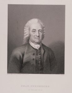 Emanuel Swedenborg (1688-1772) aos 80 anos, gravado por W. Holl, de World Religion, publicado por A. Fullarton & Co. de Swedish School