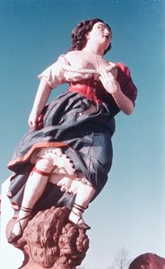 Figura de cabeça de veleiro desconhecido, meados do século XVIII (madeira pintada)