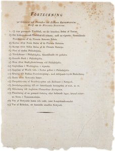 Lista de ilustrações de Klinckowstroms Atlas dos Estados Unidos, 1824 (impressão) de Swedish School