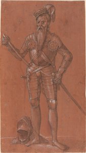 Um homem de armadura de Swiss 16th Century