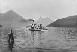 Lago Lucerna, Vista de Vitznau (foto a p/b) de Swiss Photographer