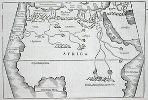 África, de "Polyhistor, rerum toto orbe memorabilium..." de Caius Julius Solinus, publicado Basileia 1543 (xilogravura) de Swiss School