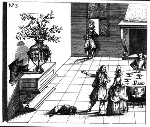 Árvore musical da canção do pássaro, publicada c.1670 de Swiss School
