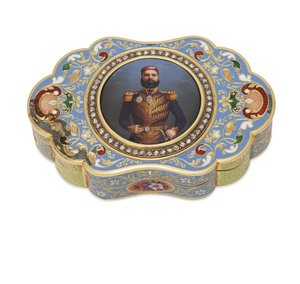 Caixa de ouro com retrato esmaltado do vice-rei Abbas I do Egito, c.1820 (ouro, esmalte e diamantes) de Swiss School