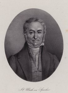 Jakob Ulrich Sprecher von Bernegg, político suíço (gravura) de Swiss School