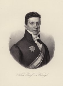 Niklaus Rudolf von Wattenwyl, general suíço e o último prefeito da Restauração na cidade de Berna (gravura) de Swiss School