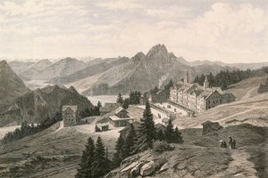 O Rigi-Kaltbad, olhando para o Monte Pilatus de Swiss School