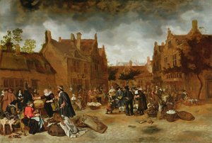 Um mercado no inverno, 1653