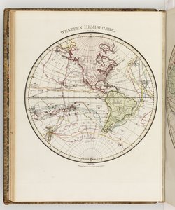 Mapa do hemisfério ocidental, ilustração do "Diário de uma viagem aos mares do Sul: no navio de Sua Majestade, o Endeavour".