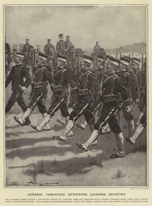 General Yamaguchi revendo a infantaria japonesa de Sydney Adamson