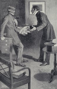 John Stuart Mill leva ao seu amigo Thomas Carlyle a terrível notícia de que uma rapariga descuidada queimou o seu manuscrito (litografia) de Sydney C Lucas