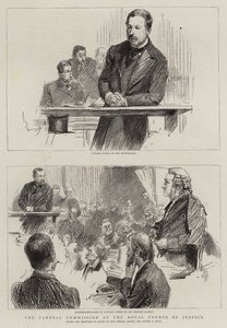 A Comissão Parnell nos Tribunais Reais de Justiça (gravura)