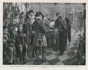Uma esmola real (gravura) de Sydney Prior Hall