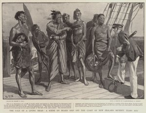 Uma venda de uma cabeça viva, uma cena a bordo do navio ao largo da costa da Nova Zelândia há setenta anos de Sydney Prior Hall