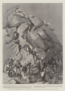 Uma vista da terra prometida, os homens do corpo de camelos à saída de Wad Hamed de Sydney Prior Hall