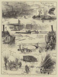 Notas de um artista na corrida de barcos de Oxford e Cambridge de Sydney Prior Hall