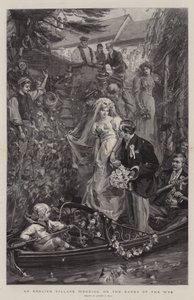 Um casamento inglês da vila, nos bancos do Wye