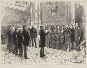 Delegação do Conselho de Trades de Londres ao Príncipe de Gales em Sandringham de Sydney Prior Hall