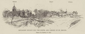 Igreja Hawarden e o Albergue e Biblioteca de St Deiniol de Sydney Prior Hall