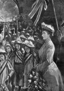 Princesa Louise revendo vinte mil crianças em Battersea Park, ilustração de &39;The Graphic&39;, 19 de julho de 1902 de Sydney Prior Hall